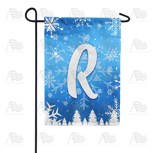 America Forever Wintry Monogram Garden Flag