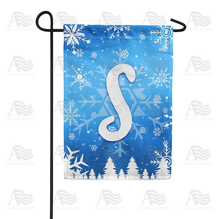 Wintry Monogram Garden Flag