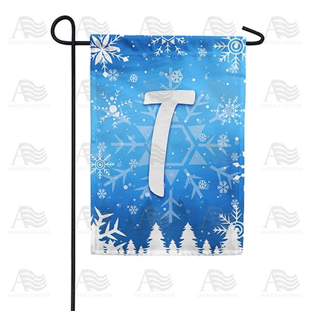 Wintry Monogram Garden Flag
