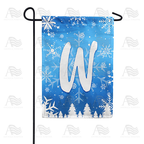 America Forever Wintry Monogram Garden Flag