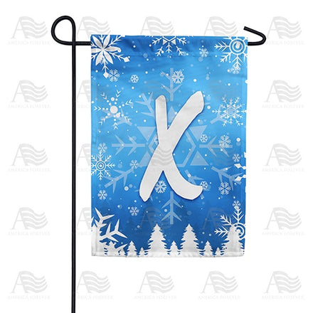 Wintry Monogram Garden Flag