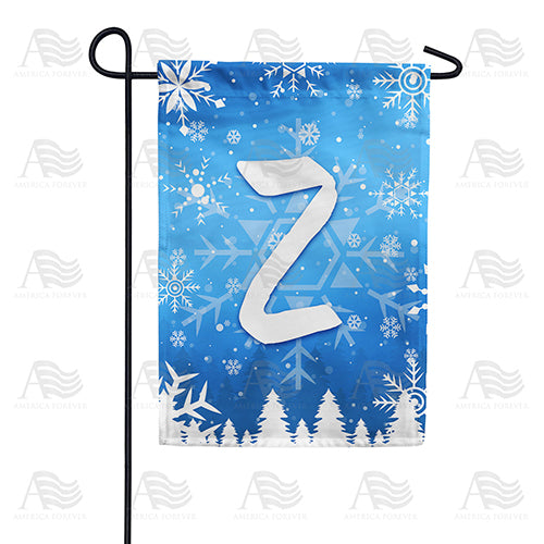 America Forever Wintry Monogram Garden Flag