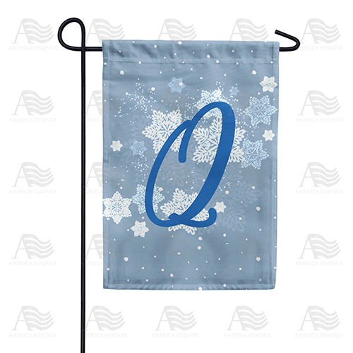 America Forever Blue Winter Monogram Garden Flag