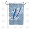 America Forever Blue Winter Monogram Garden Flag