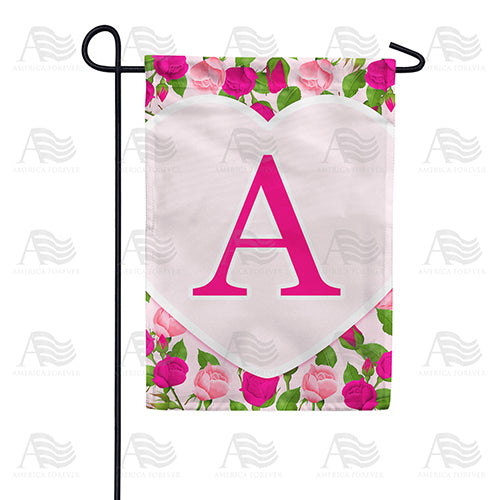 America Forever Pink Roses Monogram Garden Flag
