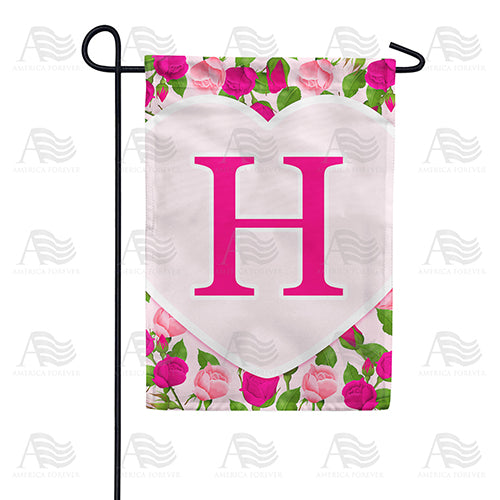 America Forever Pink Roses Monogram Garden Flag