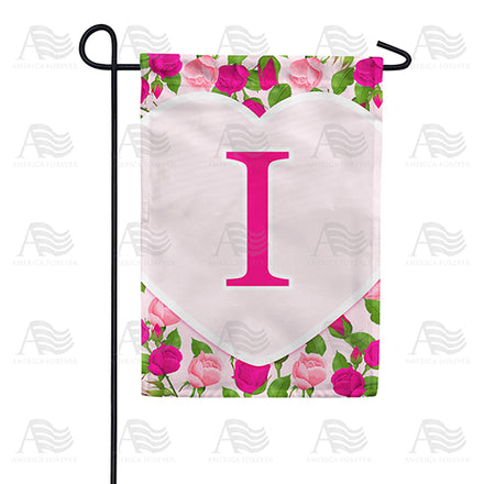 America Forever Pink Roses Monogram Garden Flag