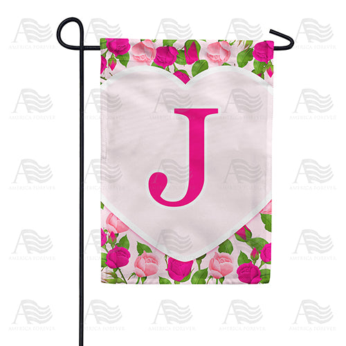 America Forever Pink Roses Monogram Garden Flag