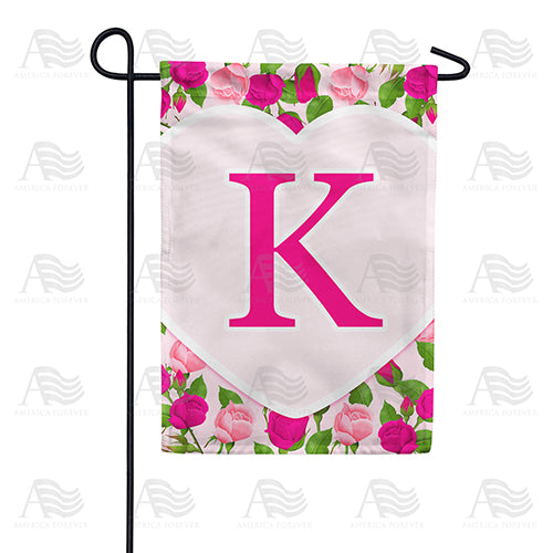 America Forever Pink Roses Monogram Garden Flag