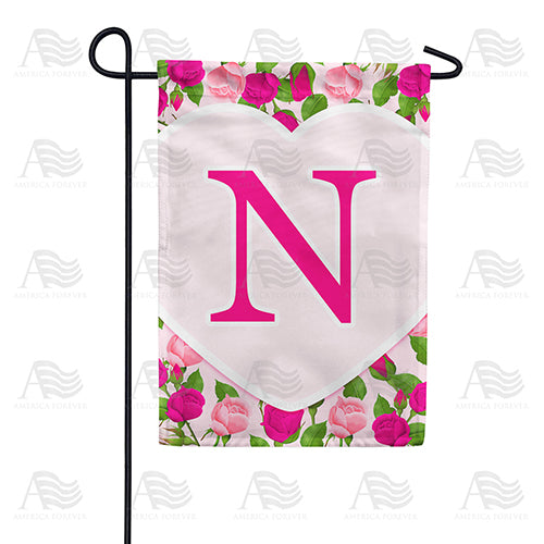 America Forever Pink Roses Monogram Garden Flag