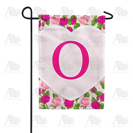 America Forever Pink Roses Monogram Garden Flag