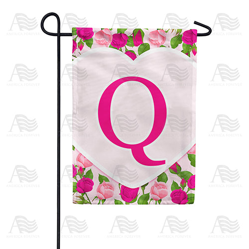 America Forever Pink Roses Monogram Garden Flag
