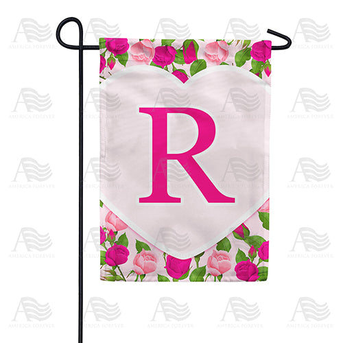 America Forever Pink Roses Monogram Garden Flag