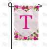 America Forever Pink Roses Monogram Garden Flag