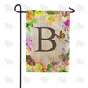 Flowery Wood Panel Monogram Garden Flag