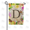 Flowery Wood Panel Monogram Garden Flag