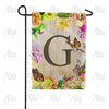 Flowery Wood Panel Monogram Garden Flag