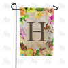 Flowery Wood Panel Monogram Garden Flag