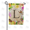 Flowery Wood Panel Monogram Garden Flag
