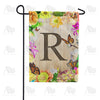 Flowery Wood Panel Monogram Garden Flag
