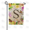 Flowery Wood Panel Monogram Garden Flag