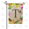 Flowery Wood Panel Monogram Garden Flag