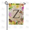 Flowery Wood Panel Monogram Garden Flag