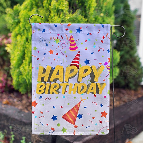 America Forever Happy Birthday Surprise Garden Flag
