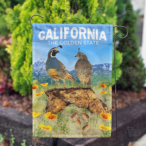 America Forever California Quail Family Garden Flag