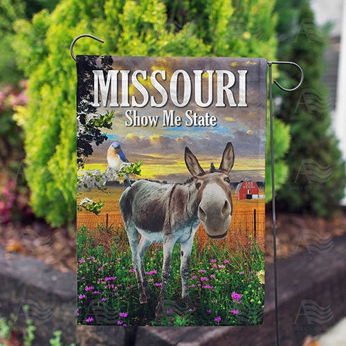 America Forever Hee Haw! Welcome To Missouri! Garden Flag