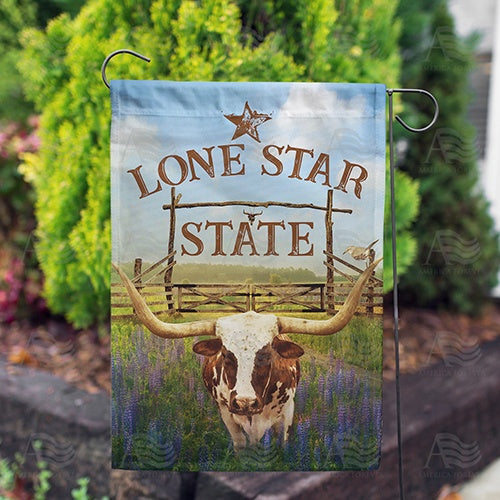 America Forever Texas Longhorn Garden Flag