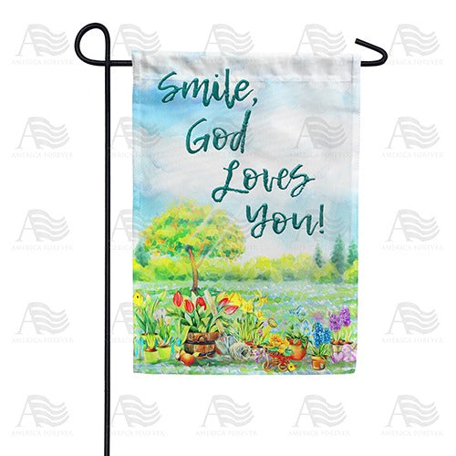 America Forever Smile, God Loves You! Garden Flag
