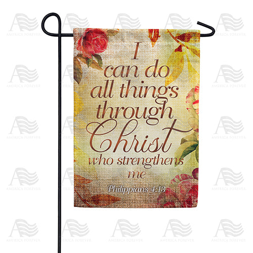 America Forever Christ Strengthens Me Garden Flag