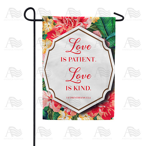 America Forever Love Never Fails Garden Flag