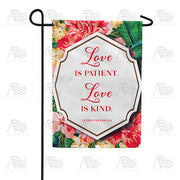 America Forever Love Never Fails Garden Flag