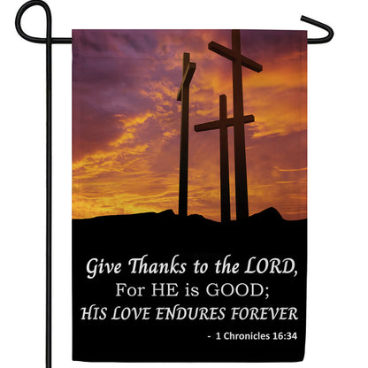 America Forever Give Thanks To The Lord Garden Flag