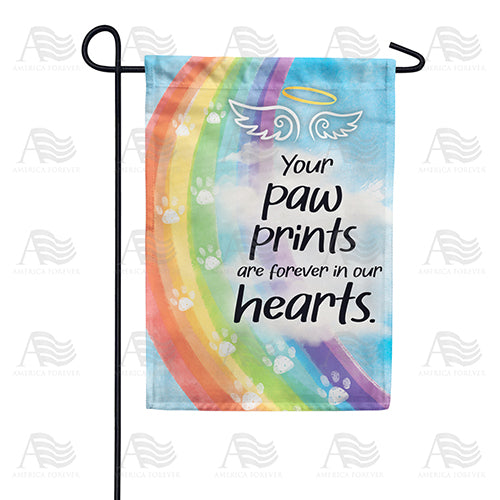 America Forever Pawprints Forever in our Hearts Garden Flag