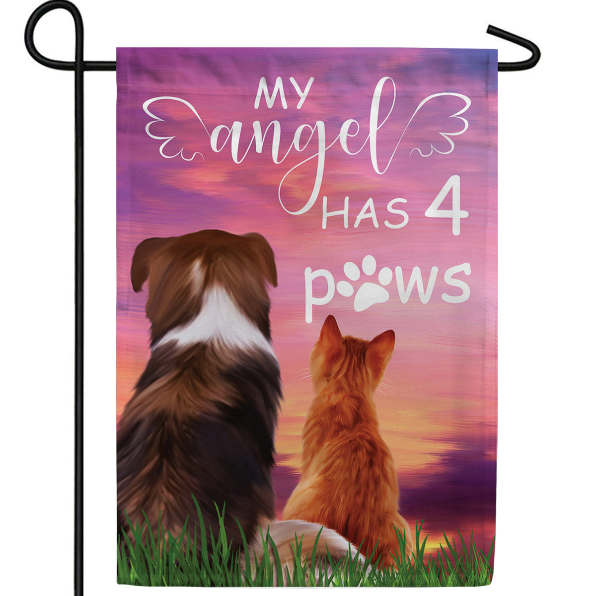 America Forever My Furry Angel Garden Flag