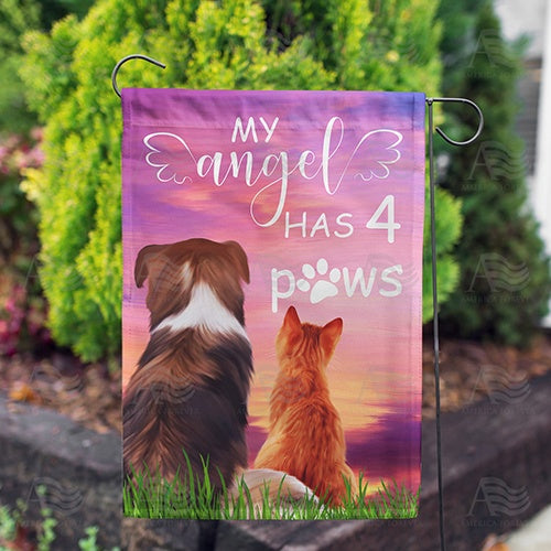 America Forever My Furry Angel Garden Flag