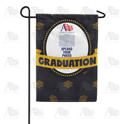 America Forever Personalized Black & Gold Graduation Message Garden Flag