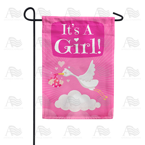 America Forever Baby Girl Delivery Garden Flag