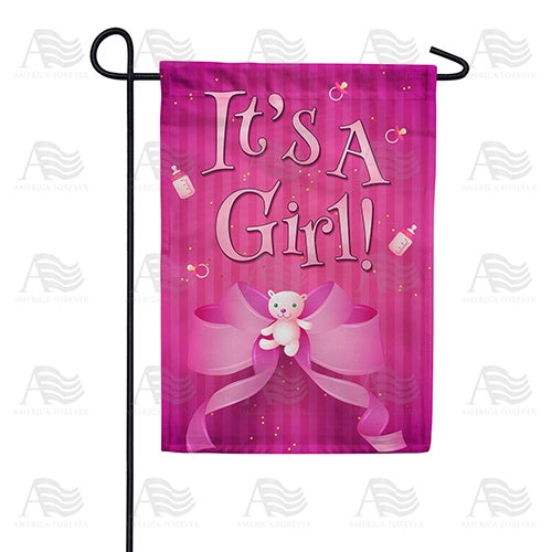 America Forever It's A Girl! Garden Flag
