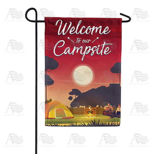 America Forever Welcome To Our Campsite Garden Flag