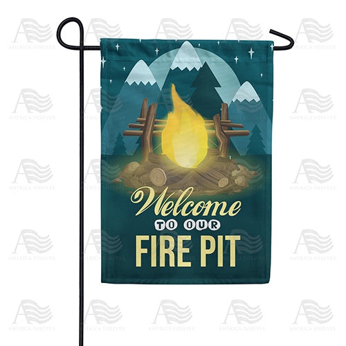 America Forever Winter Campfire Garden Flag