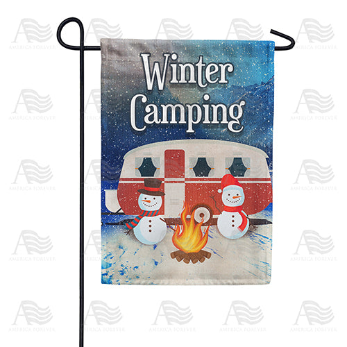America Forever Winter Camping Garden Flag