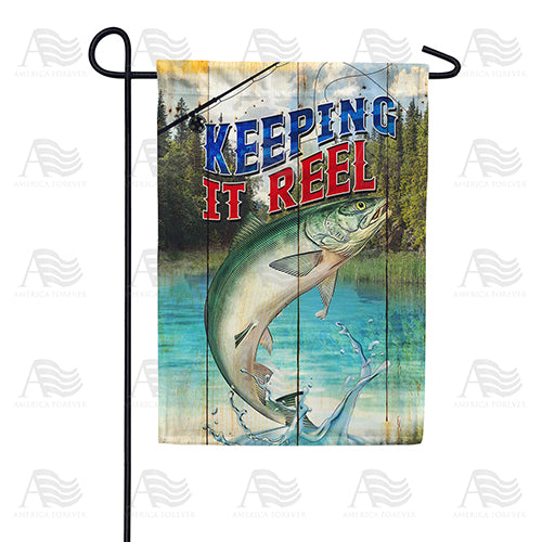 America Forever Keeping It Reel Garden Flag