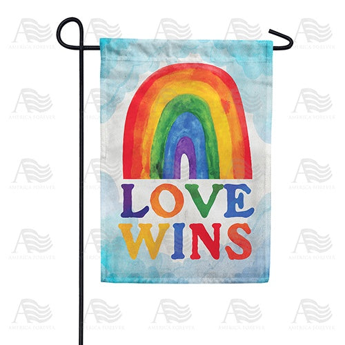 America Forever Love Wins Watercolor Garden Flag