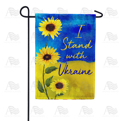 America Forever I Stand with Ukraine - Sunflowers Garden Flag
