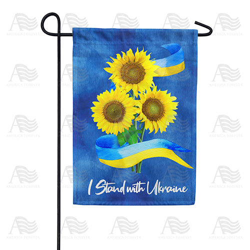 Ukraine Sunflowers with Ribbon Double Sided Garden Flag 12.5 x 18 inch