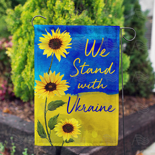America Forever We Stand with Ukraine - Sunflowers Garden Flag